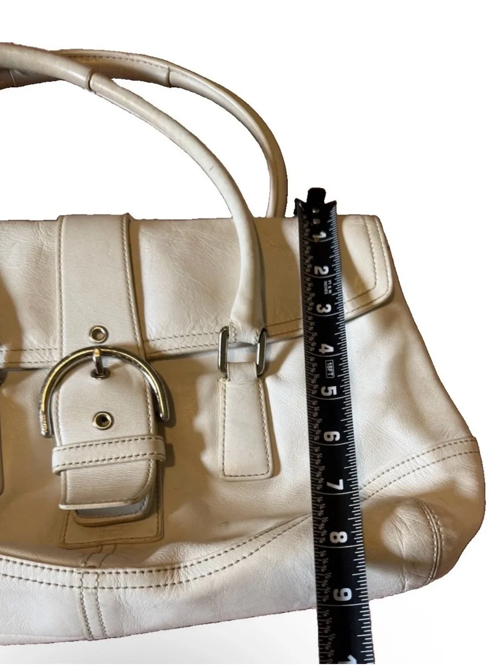 Coach Off White Leather Vintage Shoulder Bag J05S-9550 SOHO Hampton Cowhide